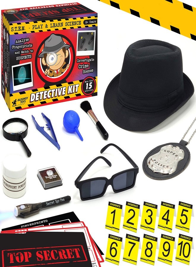 BLOONSY Spy Kit for Kids Detective Fingerprint Toys for 6 7 8 9 10 11 12 Year Old Boys Girls Secret Agent Investigation Science Set - Image 1